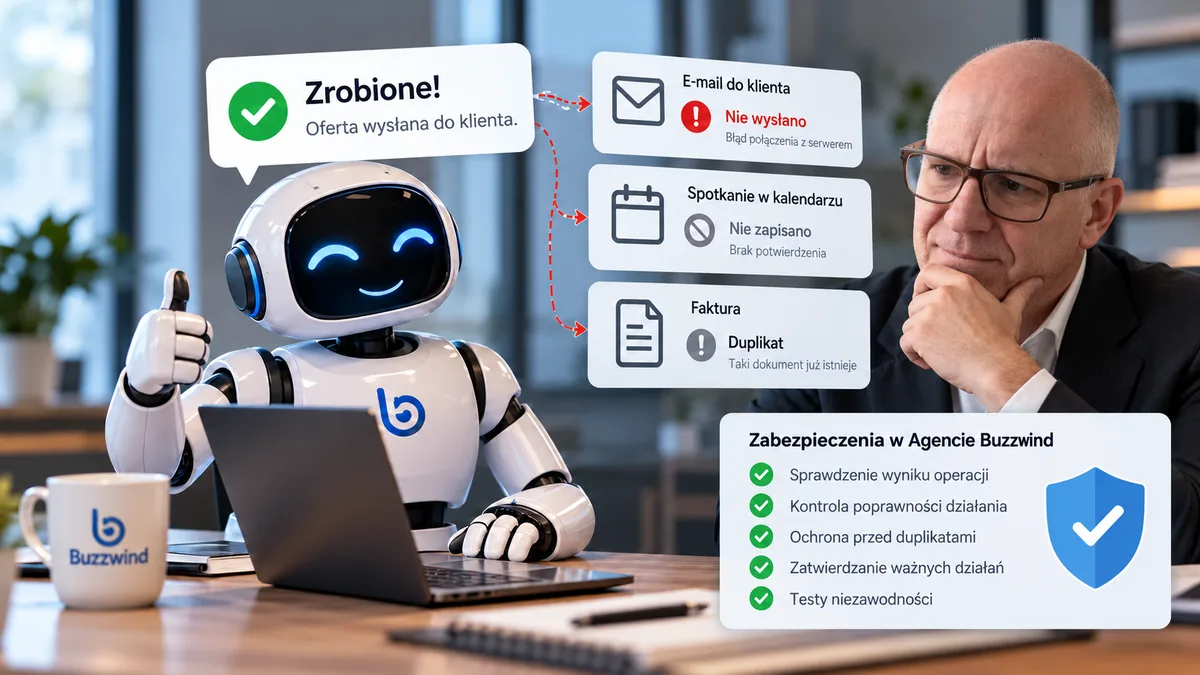 Agent AI potwierdza wysłanie oferty, której nie wysłał